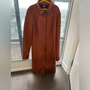 Suede Gap Mini Shirt Dress
